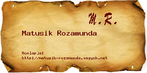 Matusik Rozamunda névjegykártya