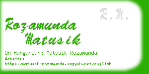 rozamunda matusik business card